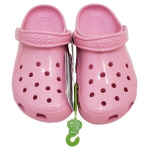 CROCS Women's Classic High Shine Clog Size 8 Pink Tweed NWT